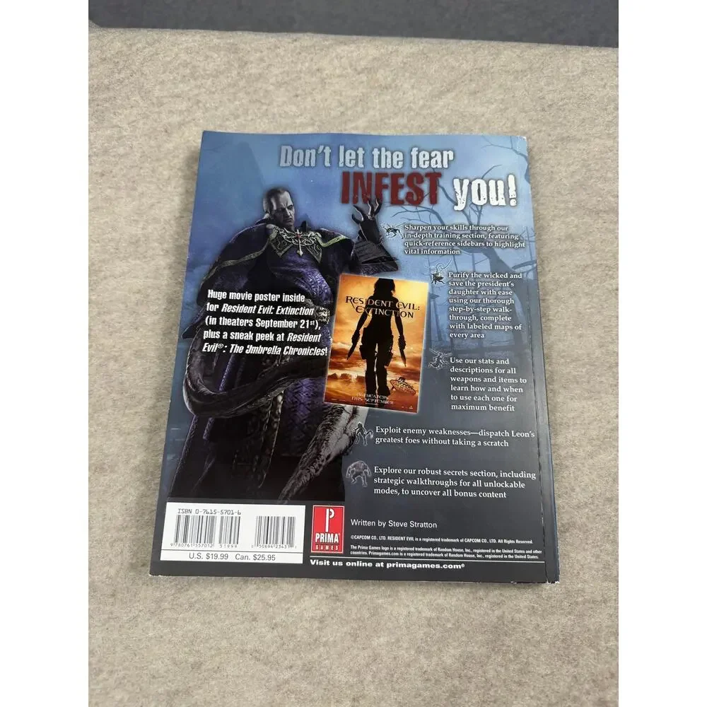 Resident Evil 4 Wii Edition Prima Official Strategy Guide Capcom No Poster